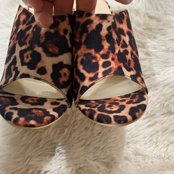 NEW Clear Wedge Platform Heel Leopard Print Open Toe SIZE 5.5 - Picture 4 of 8